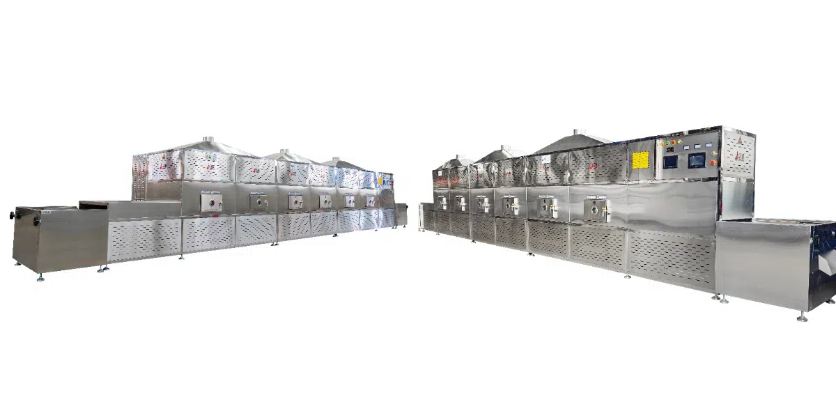 Secador industrial de micro-ondas tipo túnel de 60 kW